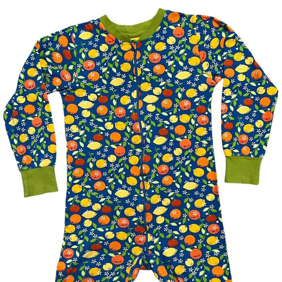 DUNS Sweden Sz 134 (9Y) Citrus Fruit Zipper Sleeper Pajamas - Picture 2 of 8